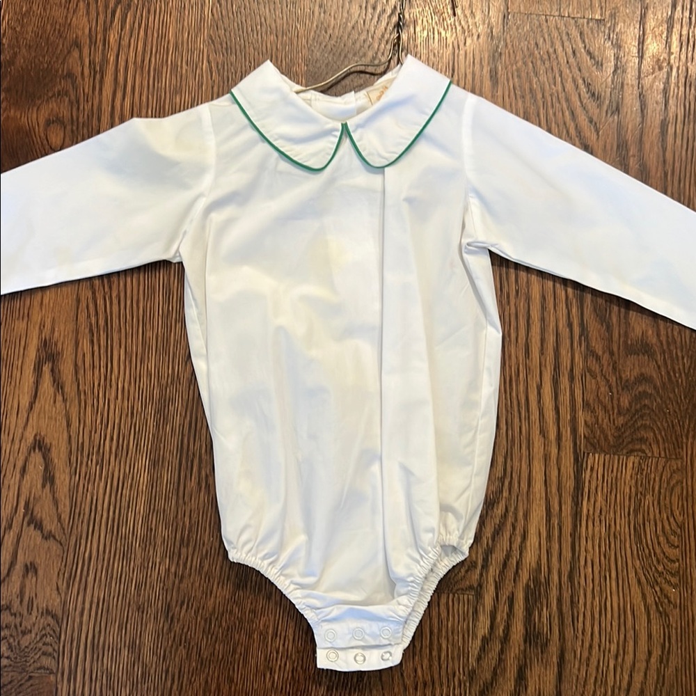The Beaufort Bonnet Company White Bodysuit with Peter Pan Collar